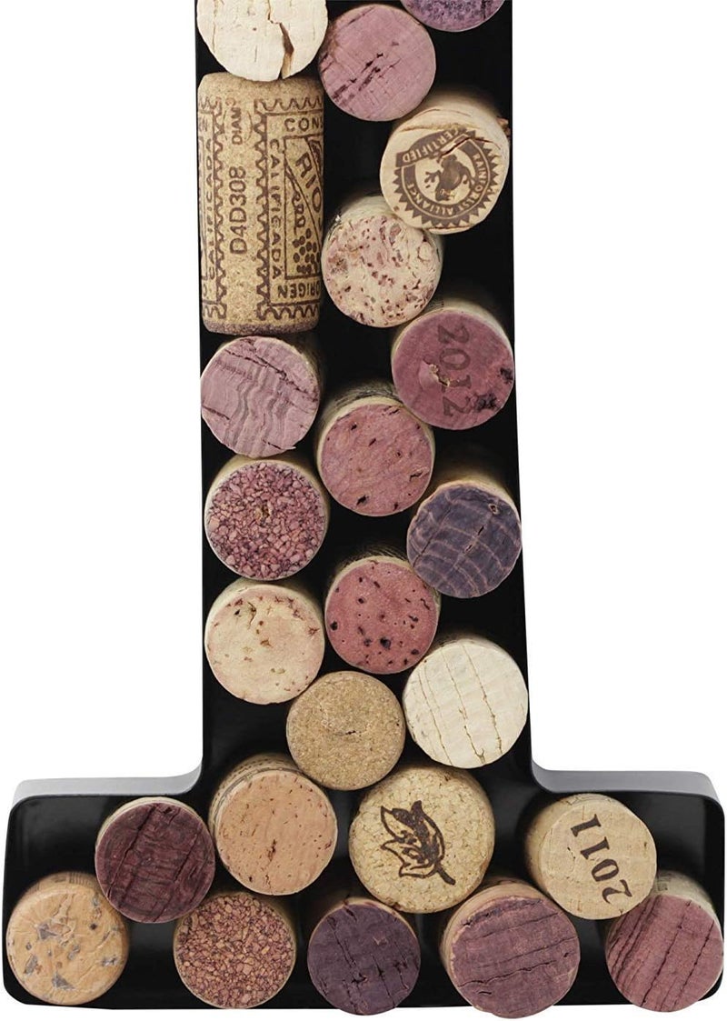 Made Easy Kit Metal Letter Wine Cork Keepsake Saver & Holder Monogram w/Free Wall Mount Kit A-Z (Letter I, Large) - Image 3